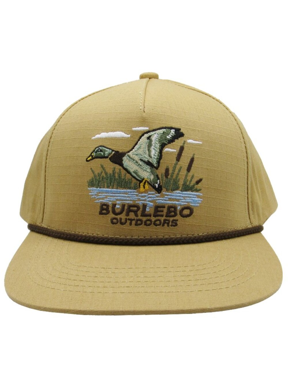 New! Burlebo Duck on Pond Hat Embroidered Ripstop Baseball Cap